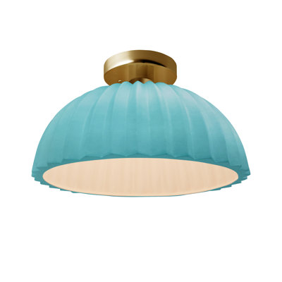 Radiance - Pleated Dome Semi-Flush - Reflecting Pool - Brushed Brass - Dedicated LED