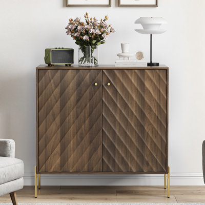 Buffet moderne en noyer avec tablettes réglables pour le salon et le couloir