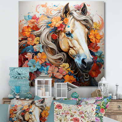 «Popart Horse Portait I», reproduction sur toile