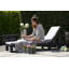 Reclining Sun Lounger with Cushion-86451858