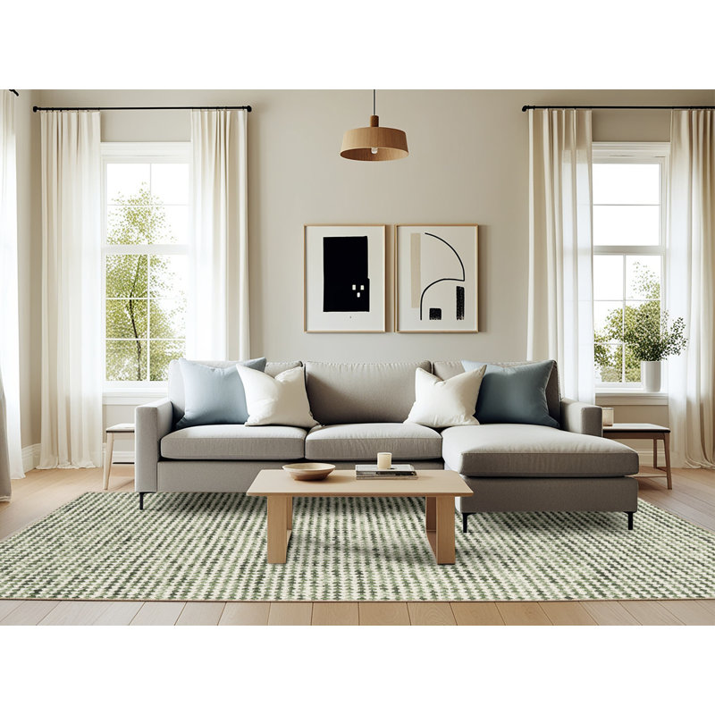 Tapis contemporain Olive, Rectangle 6 pi x 9 pi