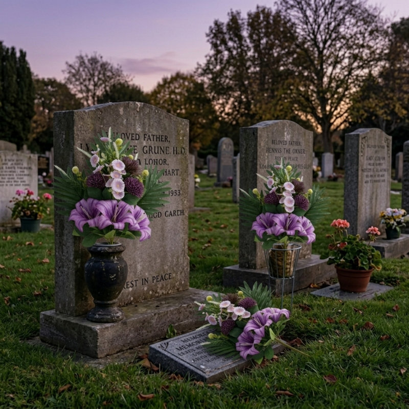 Fleurs de cimetière artificielles pour la tombe