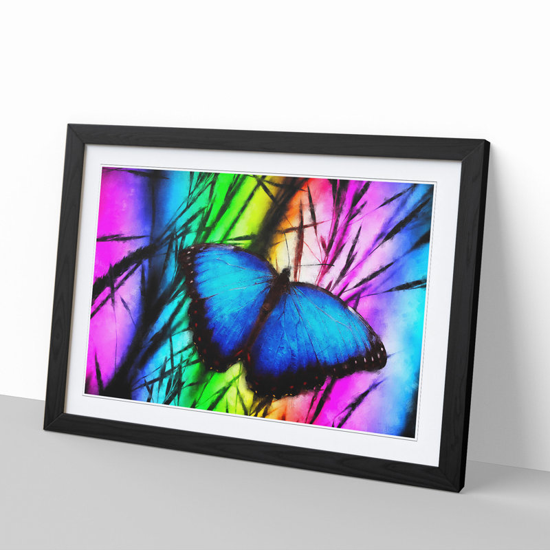 Butterfly Vol.6 - Picture Frame Painting, 27cm H x 36cm W x 2cm D, Black Framed