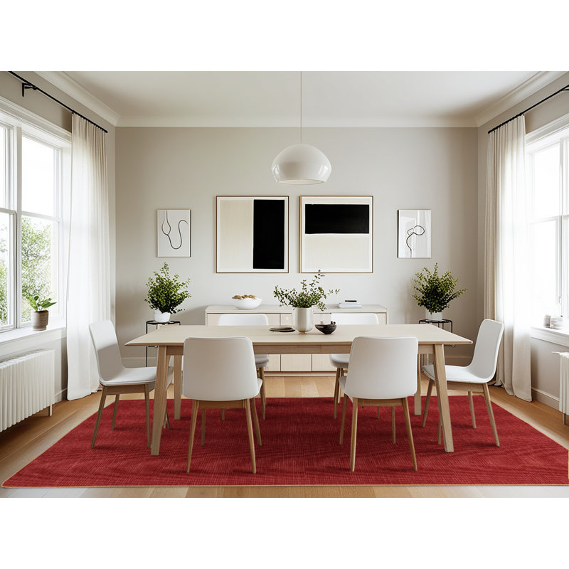 Machine Washable Solid Brown Area Rug, Rectangle 7' x 10'