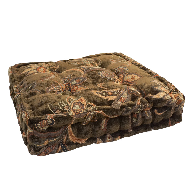 Coussin de sol floral à chenille ethem
