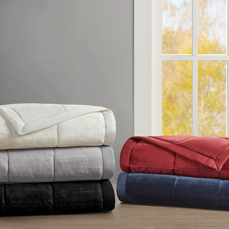 Reversible Heiq Smart Temperature Down Alternative Blanket, 89.99" L x 65.99" W, Ivory