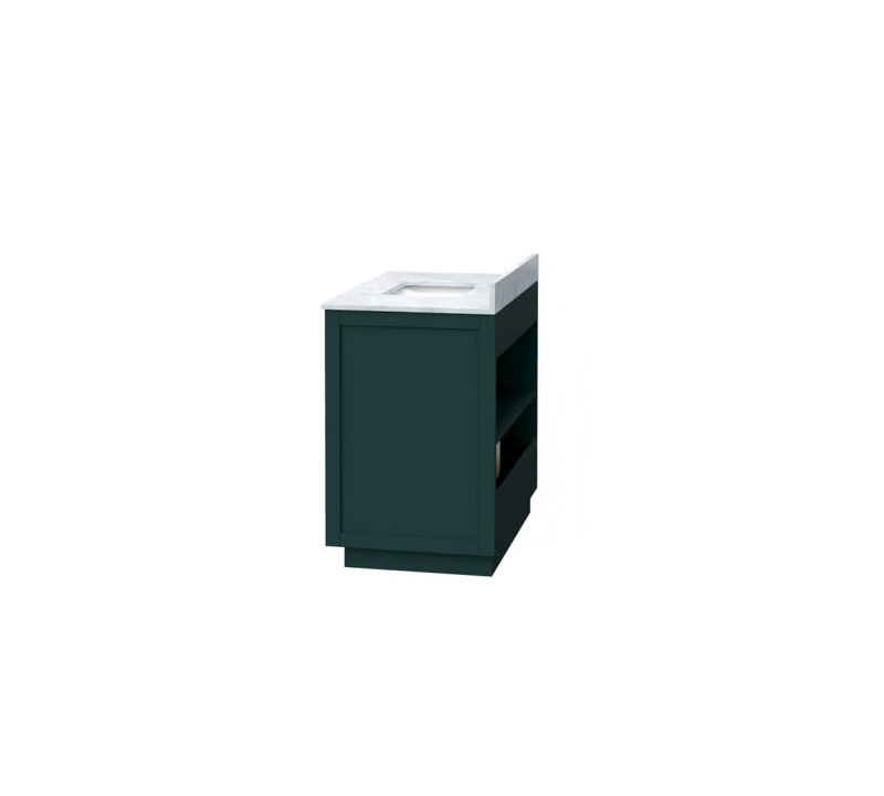 Miranda 36" Green Freestanding Bathroom Vanity with Marble Top