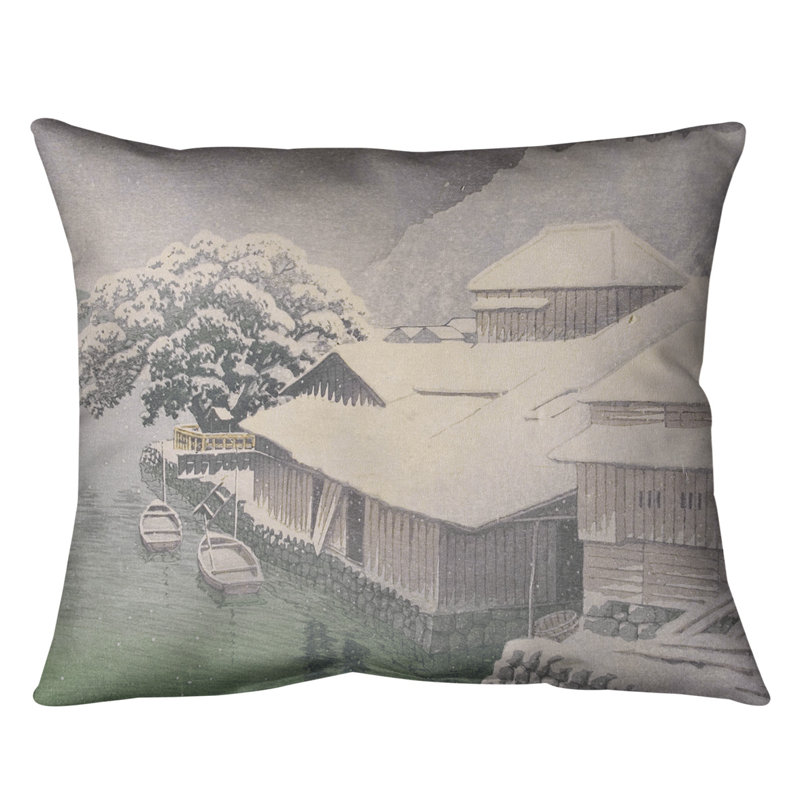 Coussin lombaire Ishinomaki, Duvet synthétique, 14 po x 20 po, Vert