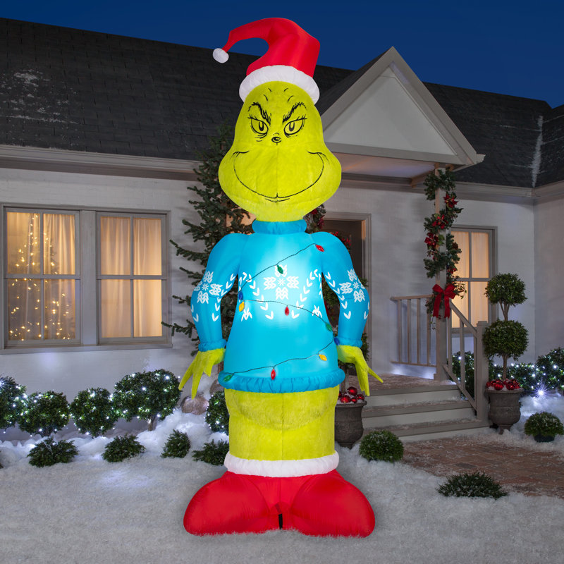 Giant Christmas Inflatable Plush Grinch with Light String