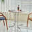 Walnut Silver Round Birch Iron Dining table
