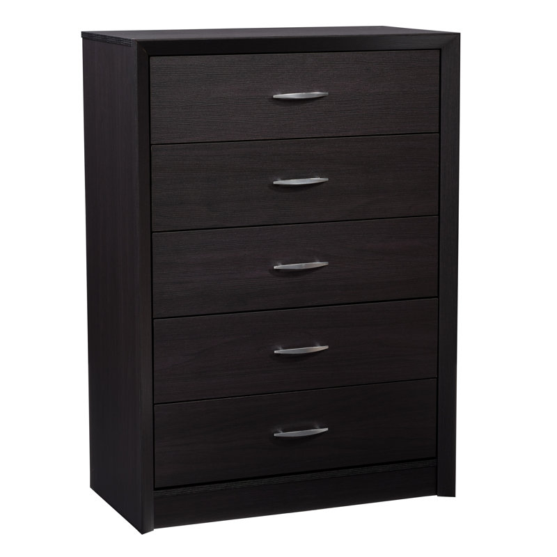 Lodsworth 5 Drawer 31.5" W Dresser, Black Oak