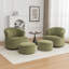 Chaise pivotante rembourrée en polyester avec repose-pieds-561283677