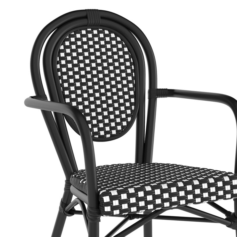 Chaises Paris empilables Comeaux, Noir / blanc