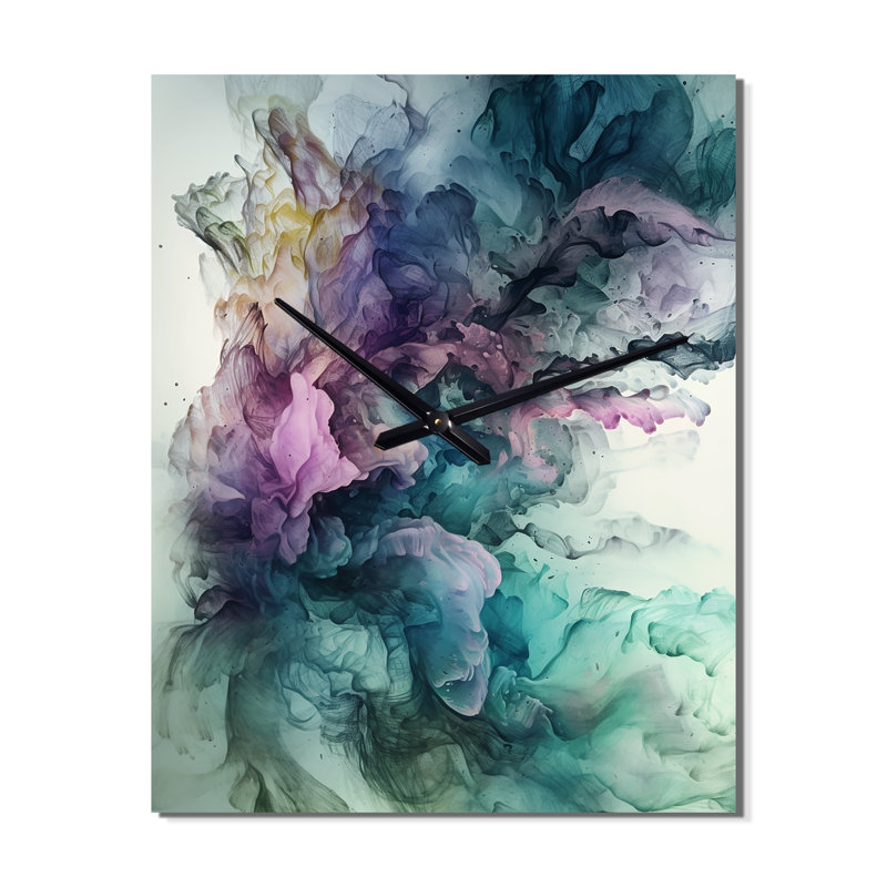 Jassel - Horloge murale abstraite en marbre, H 40 po x l 30 po x P 1 po