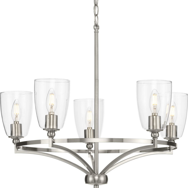 Charnai 5 - Light Dimmable Chandelier, Brushed Nickel