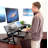 Adjustable Corner Metal Base Standing Desk Converter