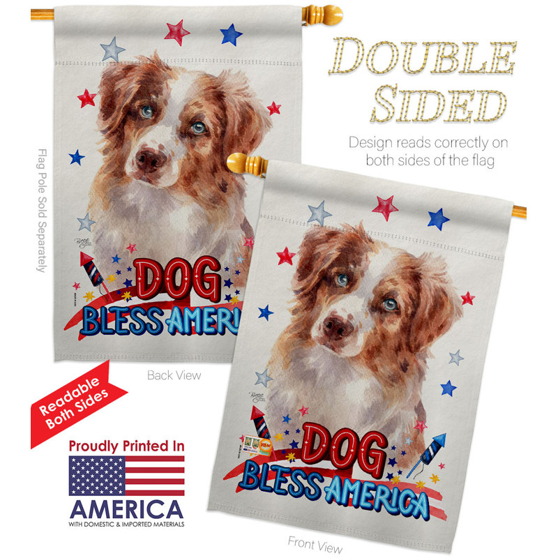 Drapeau de maison 40 po x 28 po Patriotic Shepherd