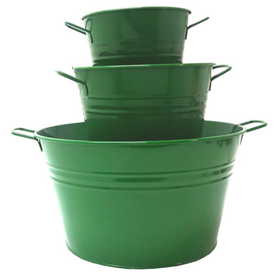 Ensemble de pots à fleurs en métal 3 pièces Reposa