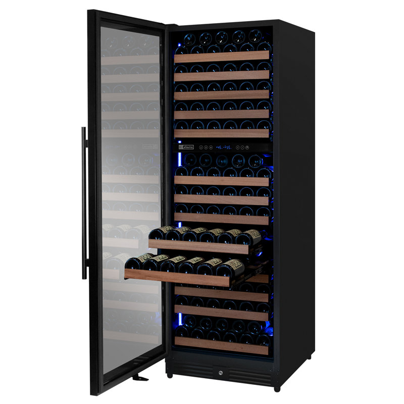 Allavino Reserva Series 172 Bottle Dual Zone Built-in Wine Refrigerator with Black Metal Door - Left Hinge, Right Handed