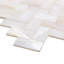 Serene White Pearl Herringbone Tile
