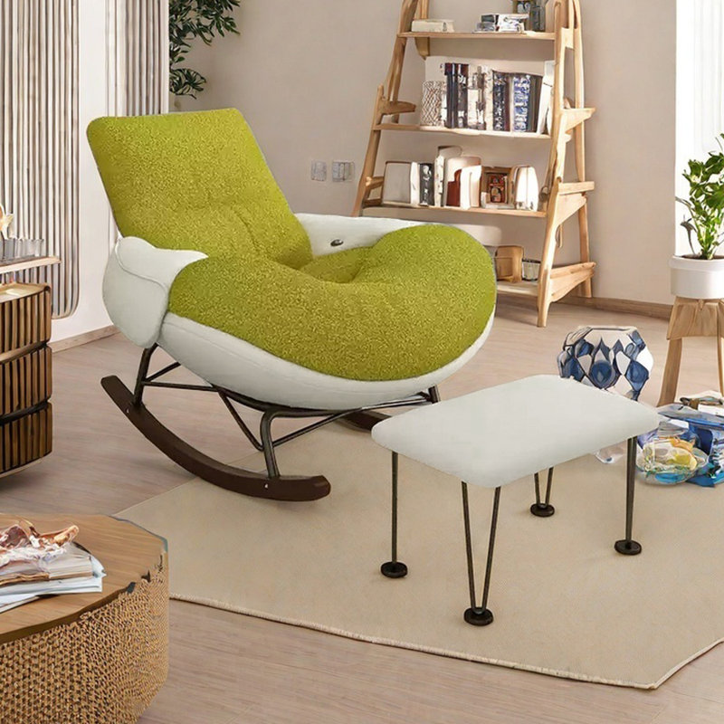 Chaise berçante ergonomique, Noir, noir, noir, noir, White