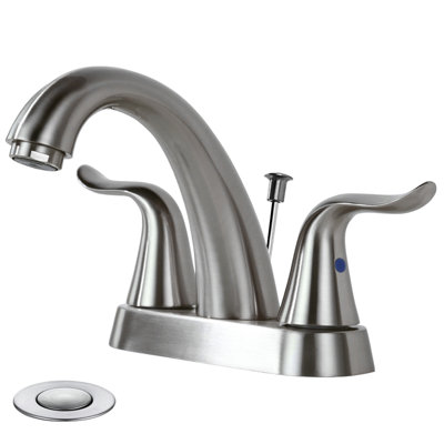Centerset 2-handle Bathroom Faucet with Drain Assembly