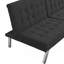 Structure en bois, pieds en acier inoxydable, futon, canapé noir-945891257