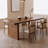 Brown Rectangular Solid Wood Sled Dining Table-1854631715