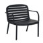 Fauteuil club d'extérieur en polypropylène Luna, structure noire avec coussin beige, ensemble de 2