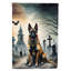 Belgian Malinois Spooky Halloween House Flag