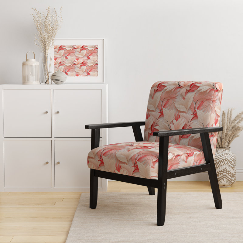 Fauteuil rembourré d'appoint tropical D, Motif de lignes tropicales II