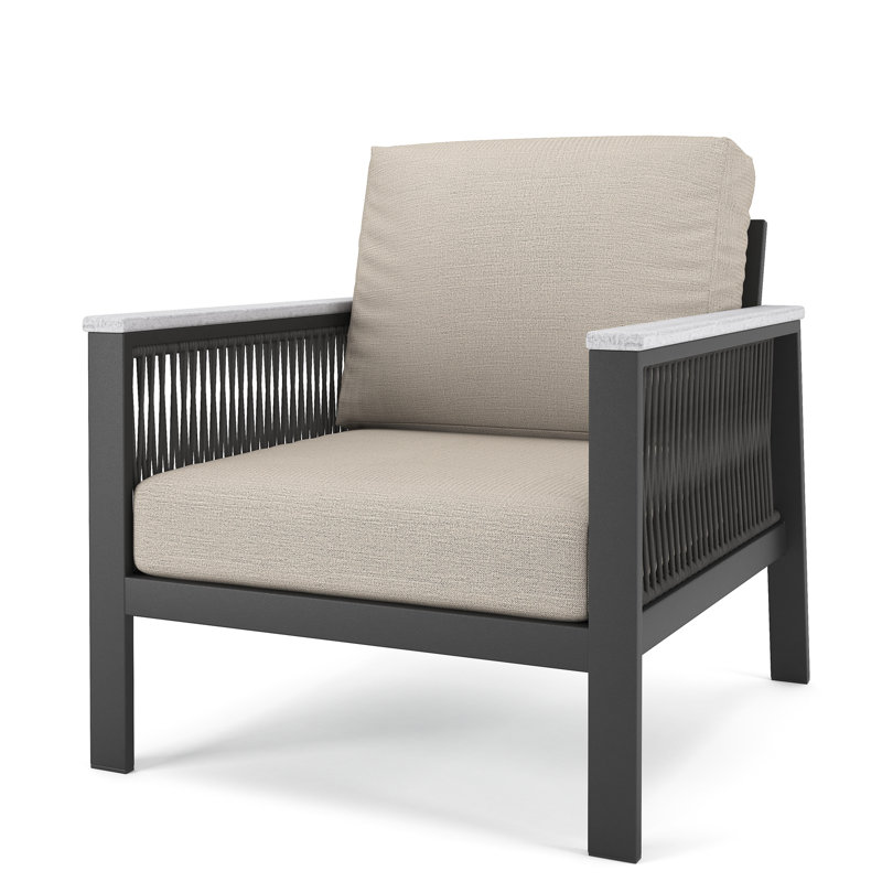 Chaise de patio avec coussins Sunbrella® Townsend, Argent coulé Sunbrella®