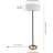 Two-Tone Floor Lamp With Linen Shade - Matte Black/Brass Finish
