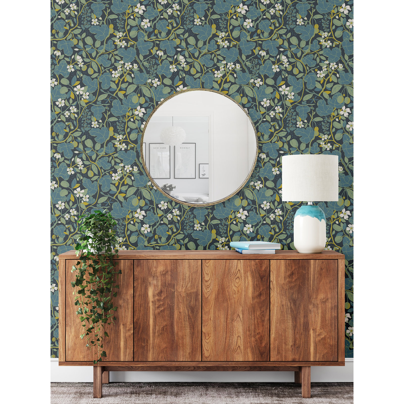 Wesler Floral Wallpaper, Blue