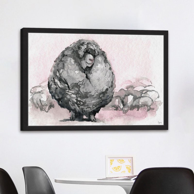 « keeping warm », reproduction d’art encadrée, H 20 po x l 30 po x P 1,5 po