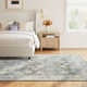 Delyse Oriental Machine Made Power Loomed Polyester Area Rug in Olive/Gold/Beige/Gray