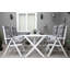 Hunterstown 4 - Person Wood Patio Dining Set with Rectangular Table , Cushions Included