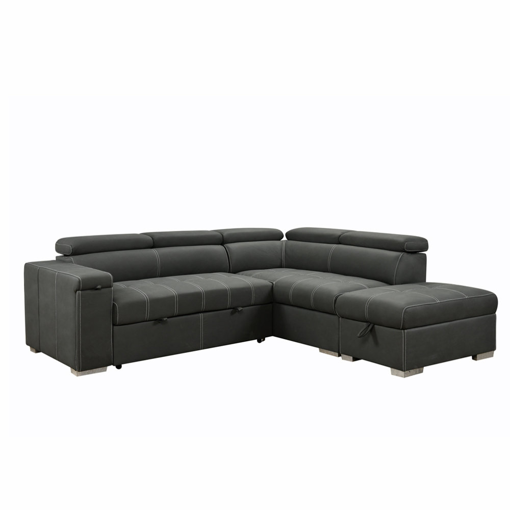Hokku Designs Modern 2 in 1 Convertible Sofa Bed with Pull-Out Bed and ...