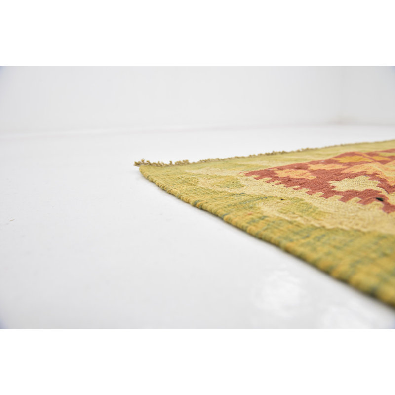 Tapis de zone en laine rouge 3 pi 2 po x 4 pi 10 po one-of-kind main-noué la Elland