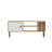 Modern TV Unit with Wall-Mount Option, Oak w/ White, 47.2 x 9.8 x 20.3 inches | 100% Melamine Coated Particle Board, Thickness: 0.7 inches | Features Multiple Shelves for Organized Entertainment Display-1264426217