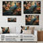 Reproduction murale sarcelle paon I sur bois-38817510