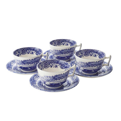 Spode Blue Italian Teacup & Saucer