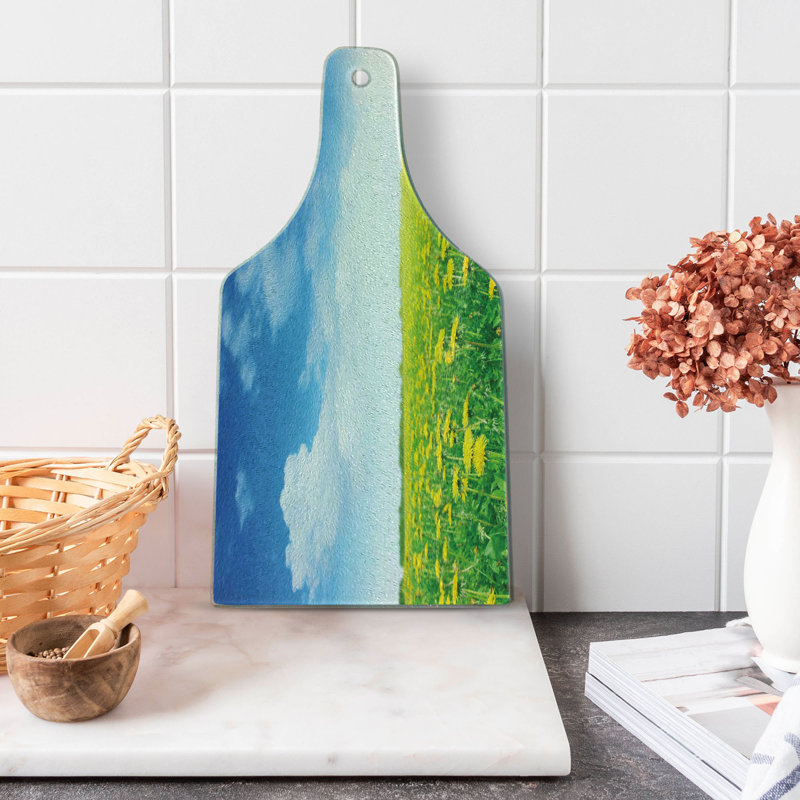 Planche à découper en verre trempé vert Ambesonne