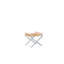 OSKAR - Folding Side Table/Ottoman - Mat Blanc Frame - Synteak Top