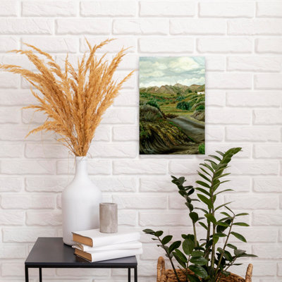 «Peaceful Desert Valley», art mural coloré abstrait paysage paisible