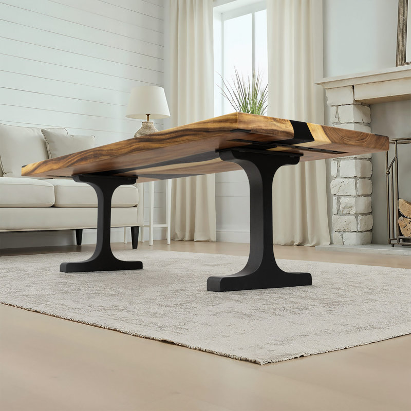 Table basse rectangulaire, H 18,4 po x l 24 po x P 60 po
