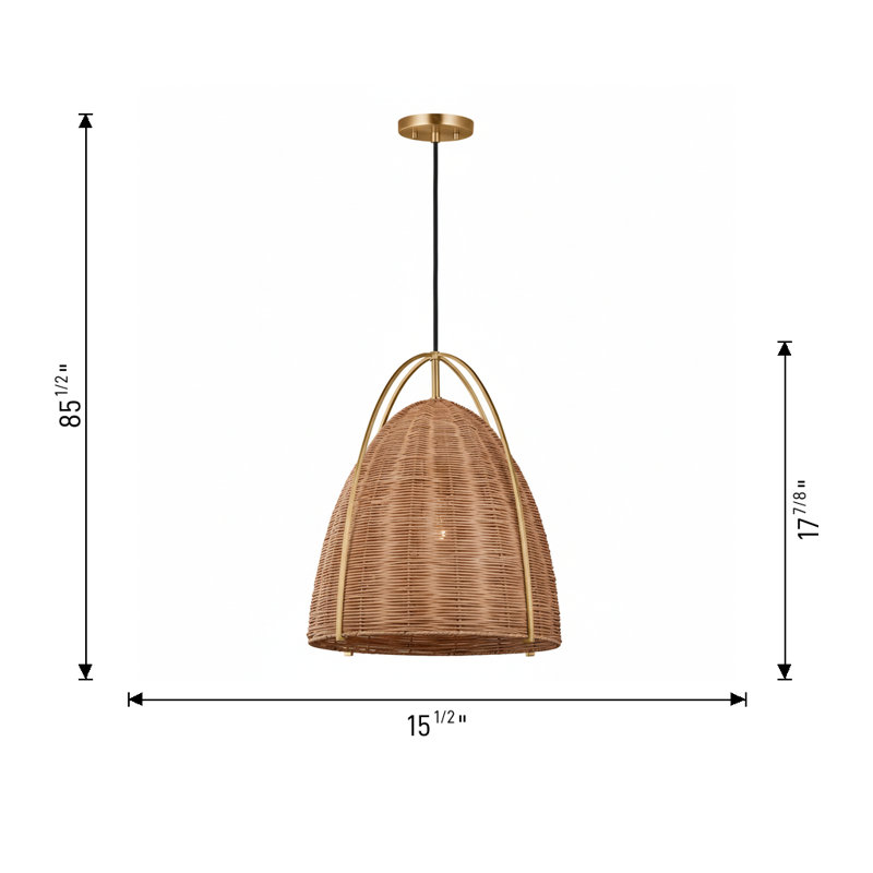 Norman 1 - Light Pendant, 85.5" H x 15.5" W x 15.5" D, Black/Ash