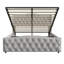 Velvet Ottoman Bed With Tufted Wingback & Nailhead Trim, Storage Bed Frame, European Double & King Size, Grey-1053590789