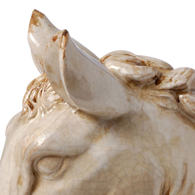 Sculpture tête de cheval en céramique Carrah