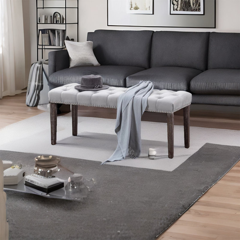 Banc rembourré Dashima, Gris clair